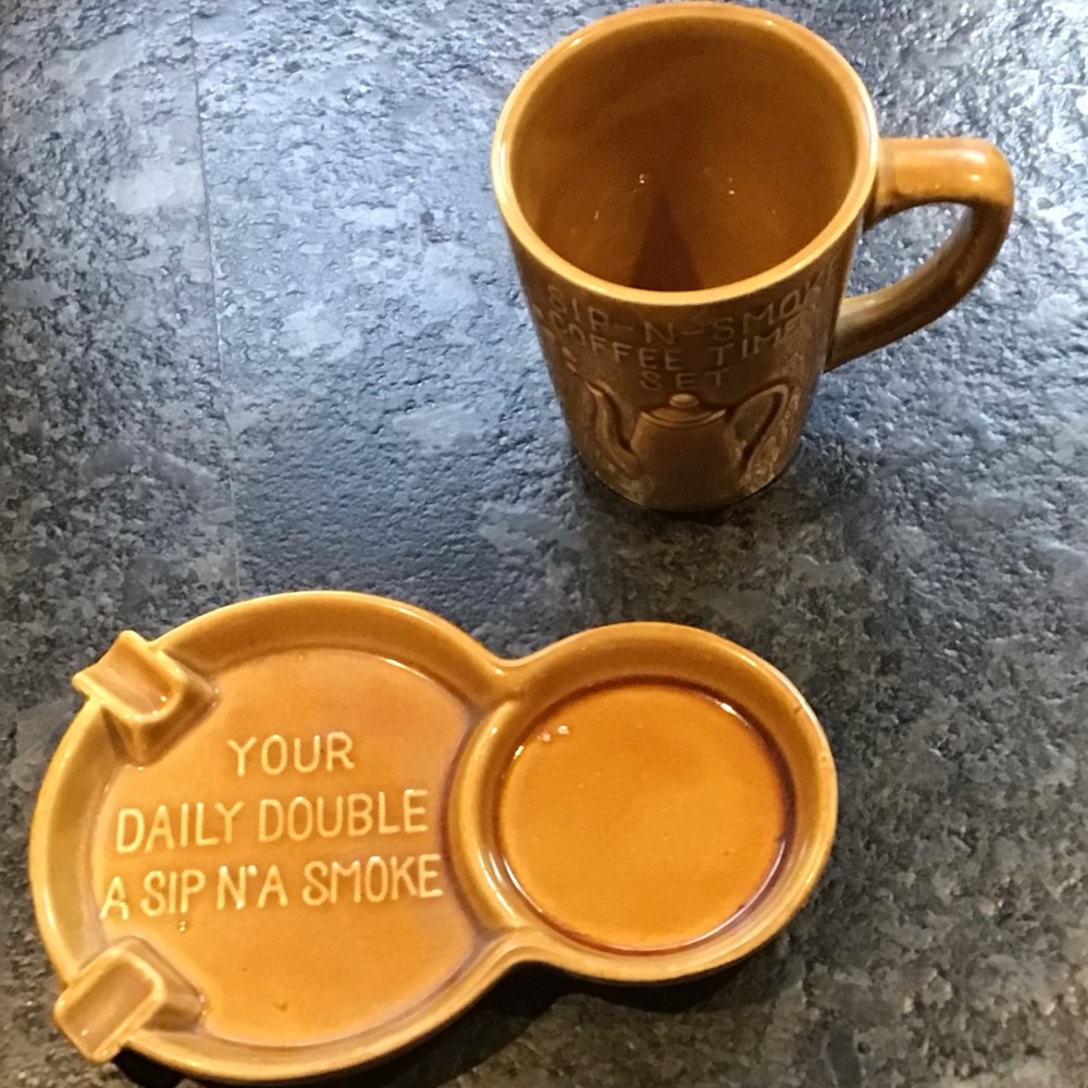 Vintage SIP-N-SMOKE COFFEE TIME SET Made in Japan. Excellent condition